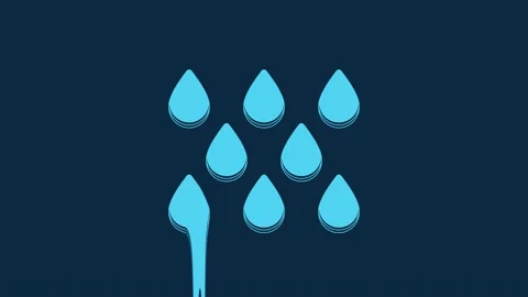 Blue Water drop icon isolated on blue background. 4K Video motion graphic Stock Footage 235783899