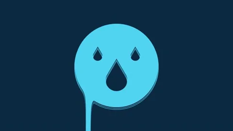 Blue Water drop icon isolated on blue background. 4K Video motion graphic Stock Footage 235900517