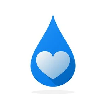 Blue water drop icon. Vector illustration. Illustrazione stock