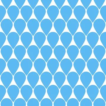Blue water drop seamless pattern, large drop rain flat background for textile Stock Illustration