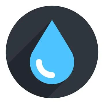 Blue Water Drop Sign Circle Icon Illustrazione stock