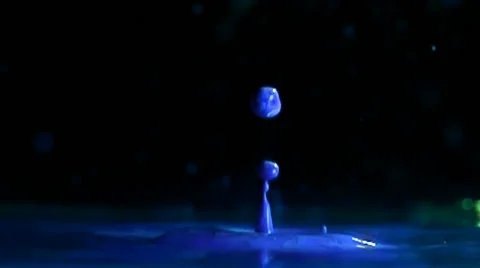 Blue water drop in slow motion 1 Stock Footage 44294018