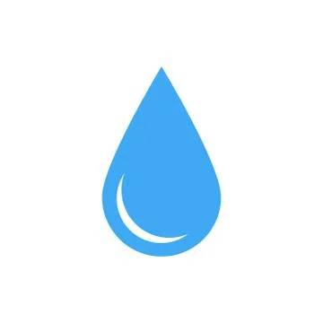 Blue water drop symbol. Simple flat vector icon isolated on white background Stock Illustration