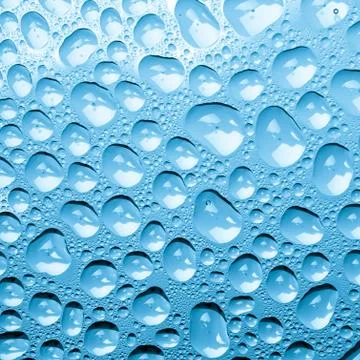 Blue water drops background 스톡 사진