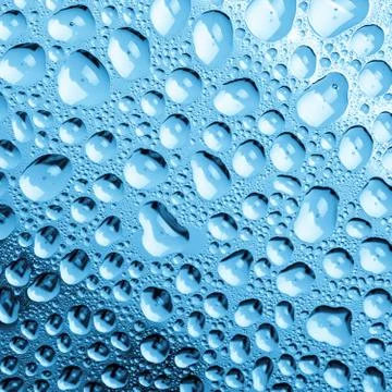 Blue water drops background Stock Photos