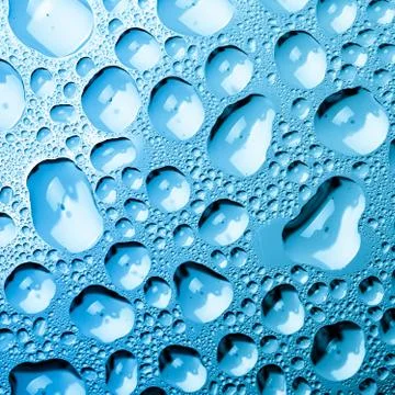 Blue water drops background 스톡 사진