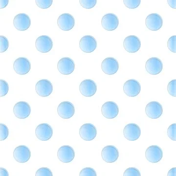 Blue water drops bubbles seamless pattern background Stock Illustration