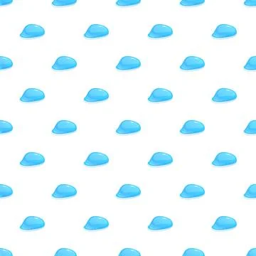 Blue water drops creating a repeating pattern on white background Stock Illustration