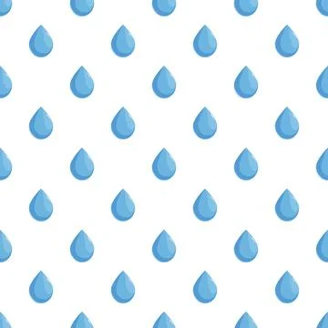 Blue water drops creating seamless rain pattern Illustrazione stock