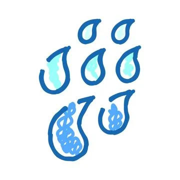 Blue water drops falling illustration symbolizing rain moisture Stock Illustration