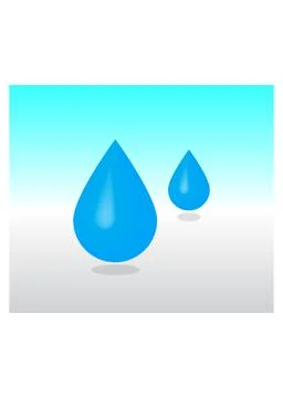 Blue Water Drops on Gradient Background Stock Illustration