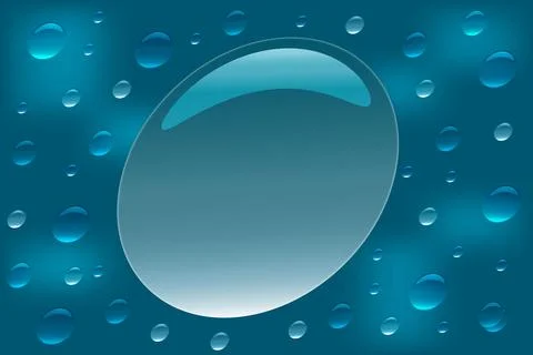 Blue Water Drops Gradient Background Abstract Aqua Liquid Texture Stock Illustration