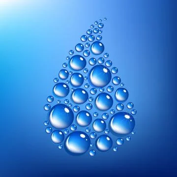 Blue water drops Stock Illustration