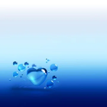 Blue water drops Stock Illustration