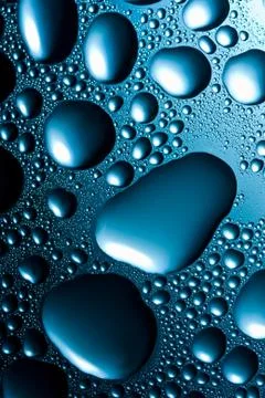 Blue water drops Stock Photos