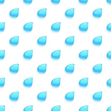 Blue water drops repeating seamless pattern background Stock Illustration