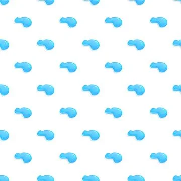 Blue water drops seamless pattern on white background Illustrazione stock