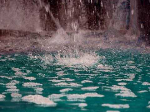 Blue water falling texture on river place natural refreshment presentation. Stock Photos