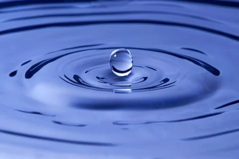 Blue water Floating  Drop Stock Photos