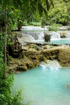Blue water flow Stock Photos
