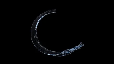 Blue water flowing in circle counterclockwise - on black, with alpha (FULL HD) Video stock 71228856