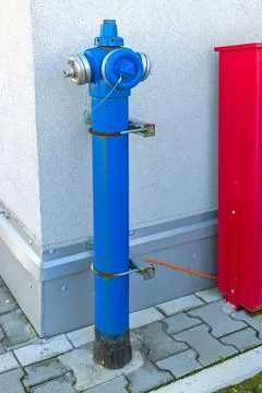 Blue Water Hydrant Pipe Stock Photos