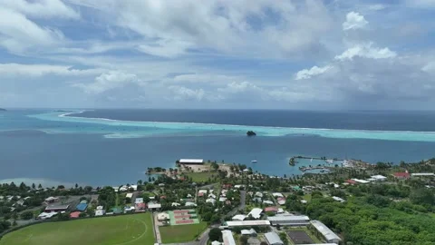 Blue Water Lagoon Reef Waves Stock Footage 209159042