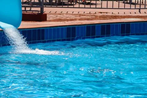 Blue water in modern sweeming pool Stock Photos
