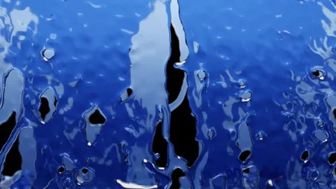 Blue Water Pouring Down with Transparent Background in 3D Animation Stock Footage 309203044