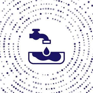Blue Water problem icon isolated on white background. Poor countries Illustrazione stock