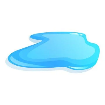 Blue water puddle spreading on the ground Stock Illustration