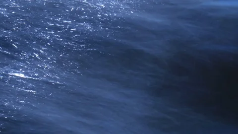 Blue water running fast Stock Footage 100099215