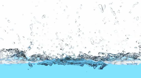 Blue water splash 3D generated animation with alpha mask Video stock 62830334