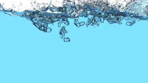 Blue water splash 3D generated animation with alpha mask Video stock 63132102