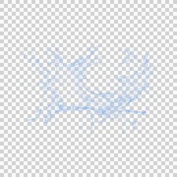 Blue water splash and drops isolated on transparent background png Stock Illustration