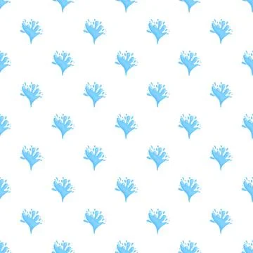 Blue water splash dropping on a white background pattern Stock Illustration