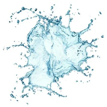 Blue water splash isolated Stock Photos