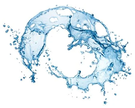 Blue water splash isolated Stock Photos