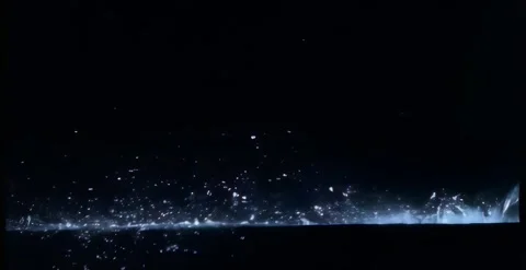 Blue Water Splash Particles On Black Background Stock Footage 339301272