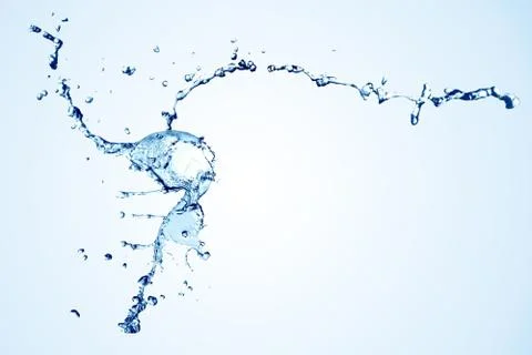 Blue water splash Stock Photos