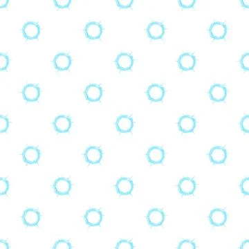 Blue water splash ring drops seamless pattern Illustrazione stock