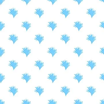 Blue water splash seamless repeating pattern background 스톡 일러스트
