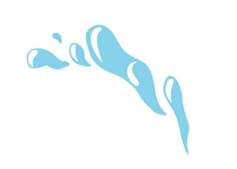Blue water splash vector background in simple flat style isolated on white Stock Illustration