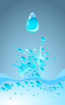 Blue water splash, vector illustration Stock Illustration