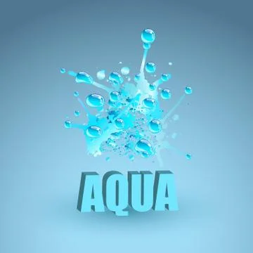 Blue water splash, vector illustration. Illustrazione stock