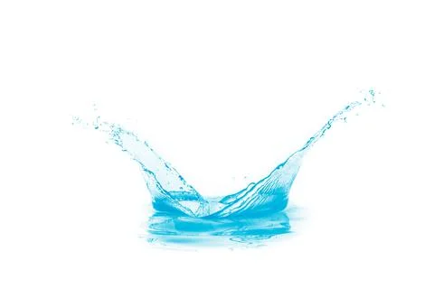 Blue water splash on a white background with copy space Stock Photos