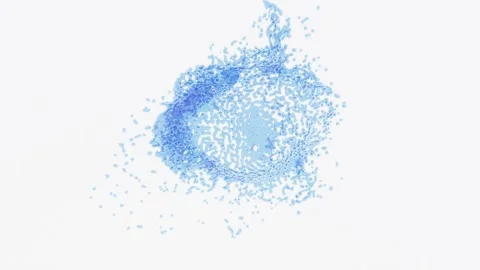 Blue water splash on white bg able to loop endless Stock Footage 333866872