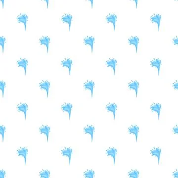 Blue water splashes forming a seamless pattern Illustrazione stock