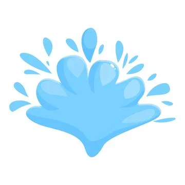 Blue water splashing making funny shape with drops around Stock Illustration