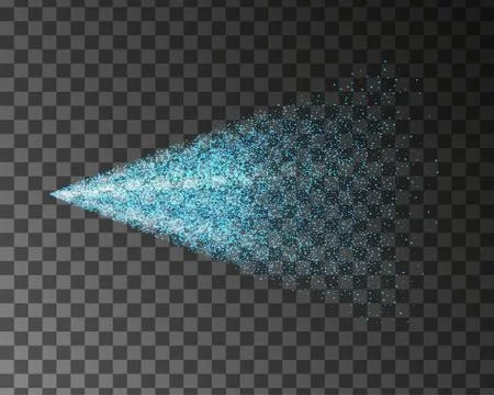 Blue water spray mist of atomizer. Vector cosmetic effect illustration Stock Illustration